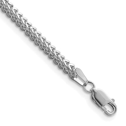 14K Weißgold 2.3mm Franco mit Karabinerverschluss Gliederarmband