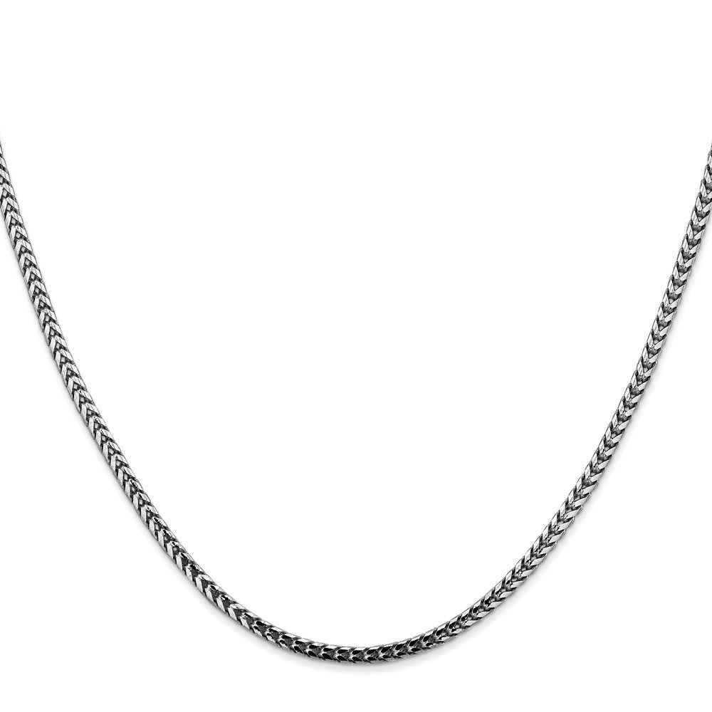 14K Weißgold 2.5mm Franco mit Karabinerverschluss Halskette
