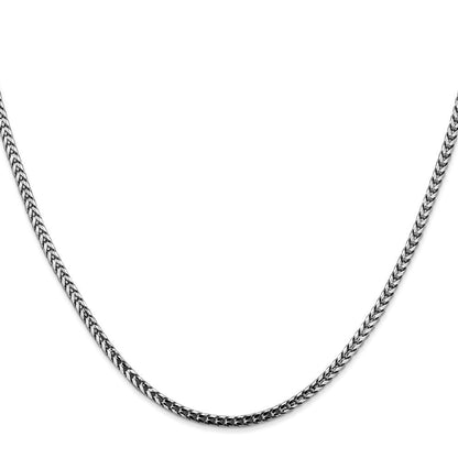 14K Weißgold 2.5mm Franco mit Karabinerverschluss Halskette