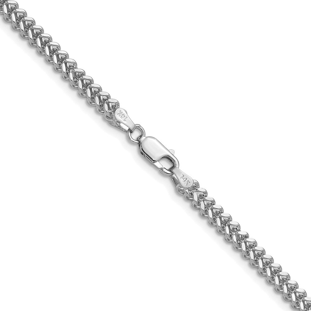 14K Weißgold 2.5mm Franco mit Karabinerverschluss Halskette