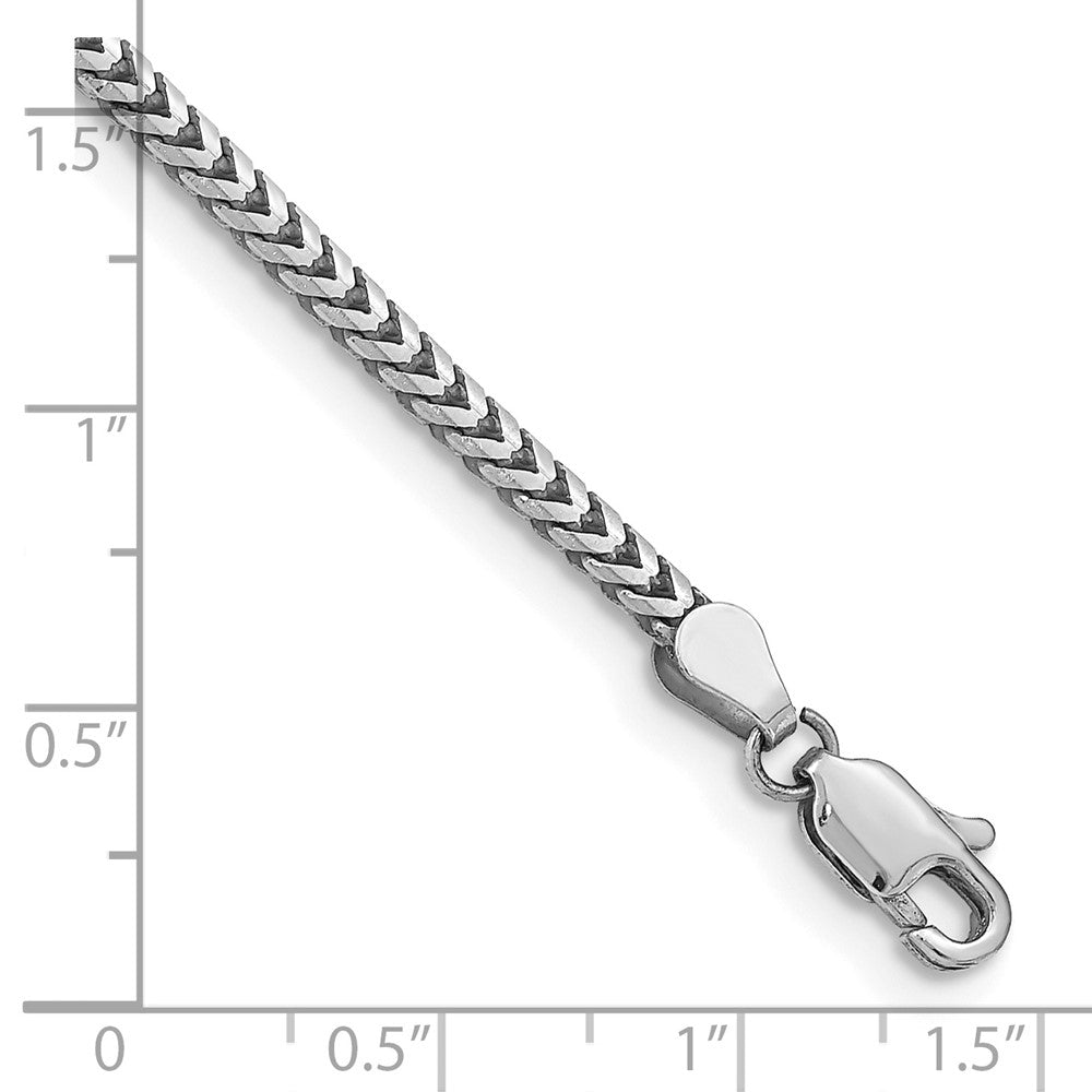 14K Weißgold 2.5mm Franco mit Karabinerverschluss Gliederarmband