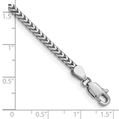 14K Weißgold 2.5mm Franco mit Karabinerverschluss Gliederarmband