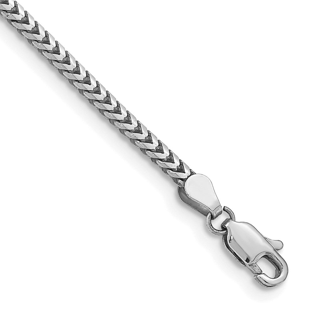 14K Weißgold 2.5mm Franco mit Karabinerverschluss Gliederarmband