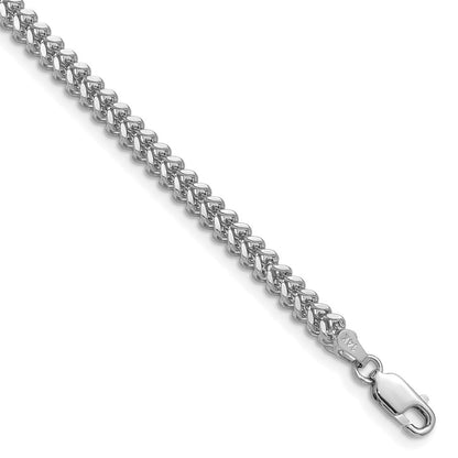 14K Weißgold 2.5mm Franco mit Karabinerverschluss Halskette