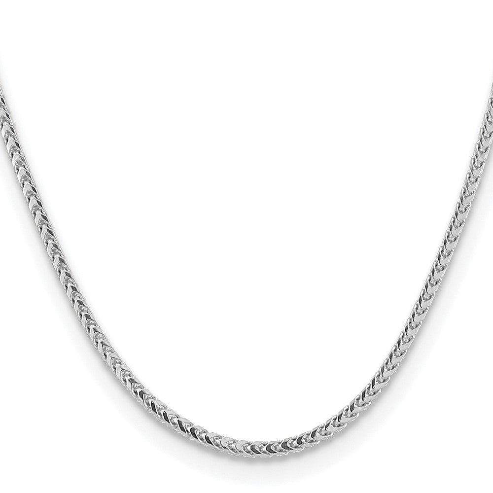 14K Weißgold 3mm Franco mit Fantasie Karabinerverschluss Halskette