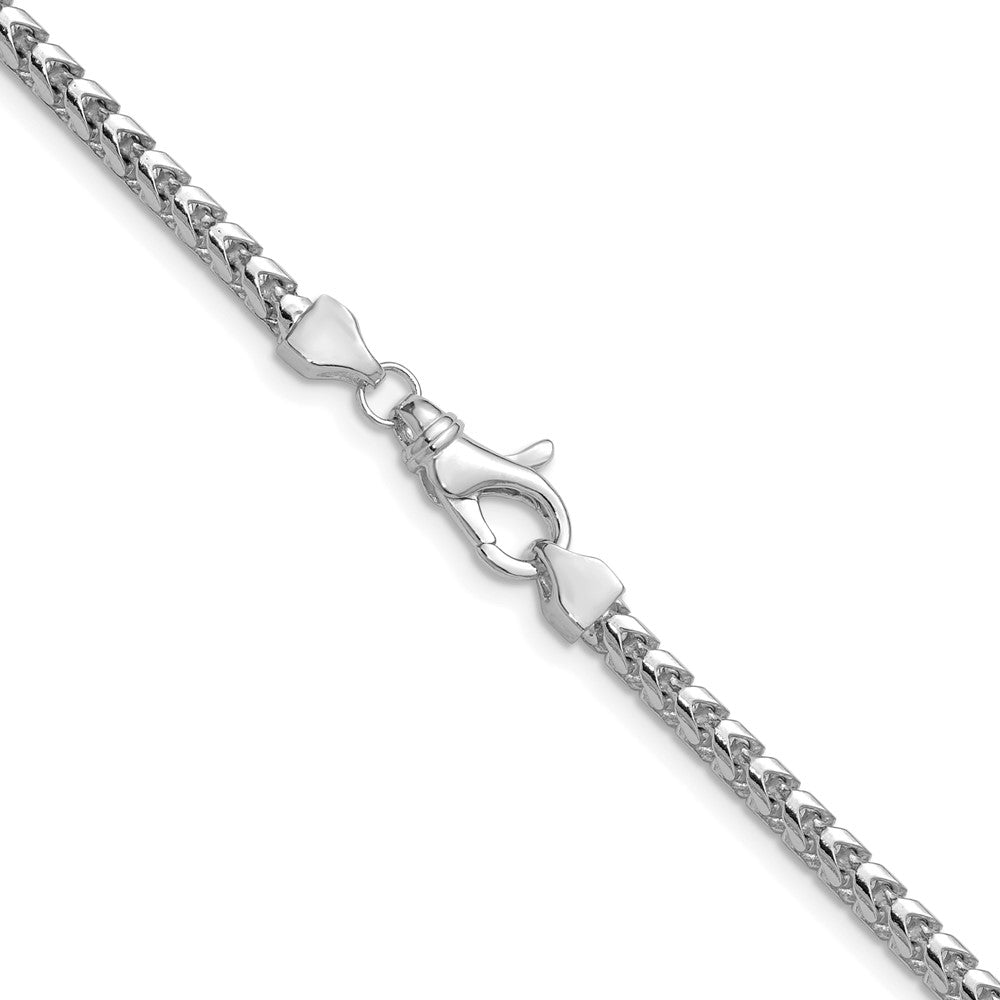 14K Weißgold 3mm Franco mit Fantasie Karabinerverschluss Halskette