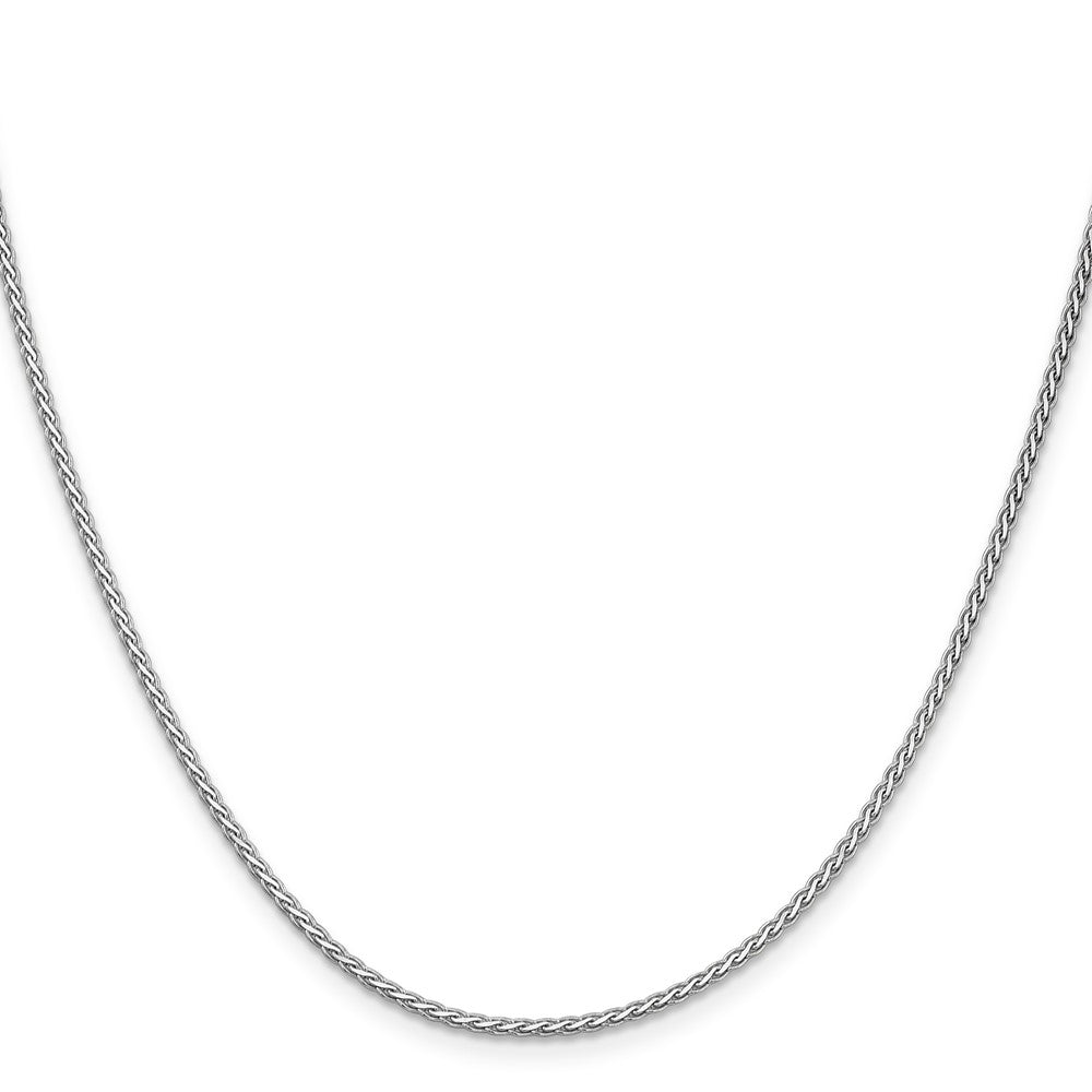 14K Weißgold 1.9mm Flach Weizen mit Karabinerverschluss Halskette