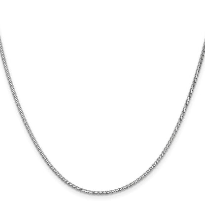 14K Weißgold 1.9mm Flach Weizen mit Karabinerverschluss Halskette