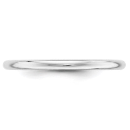 10k Weißgold 2 mm halbrunder Ehering