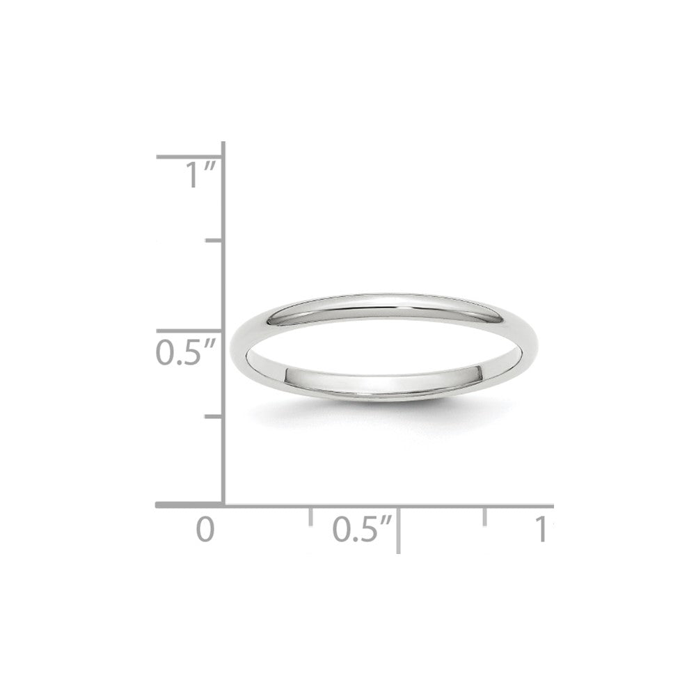 10k Weißgold 2 mm halbrunder Ehering