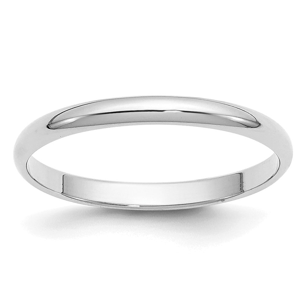 14K Weißgold 2 mm halbrunder Ehering