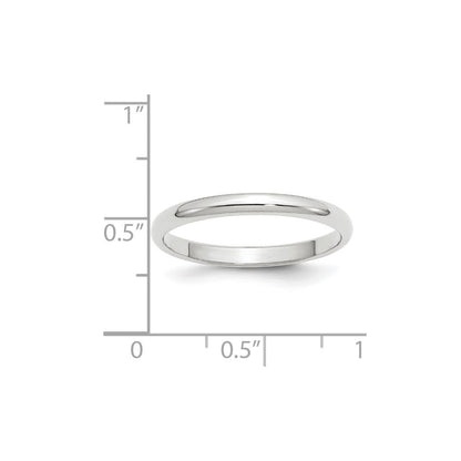 10k Weißgold 2,5 mm halbrunder Ehering