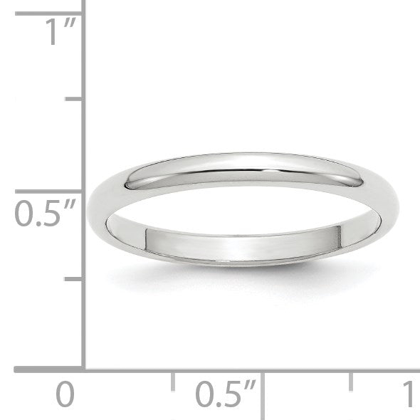 10k Weißgold 2,5 mm halbrunder Ehering