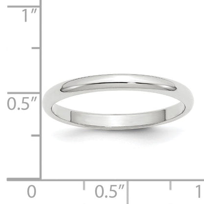 10k Weißgold 2,5 mm halbrunder Ehering