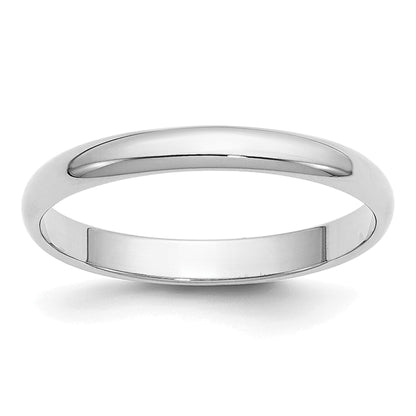10k Weißgold 2,5 mm halbrunder Ehering