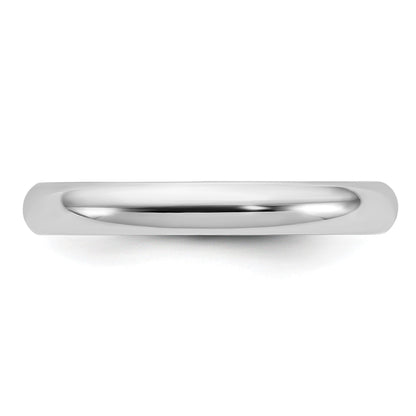 10k Weißgold 3 mm halbrund Ehering