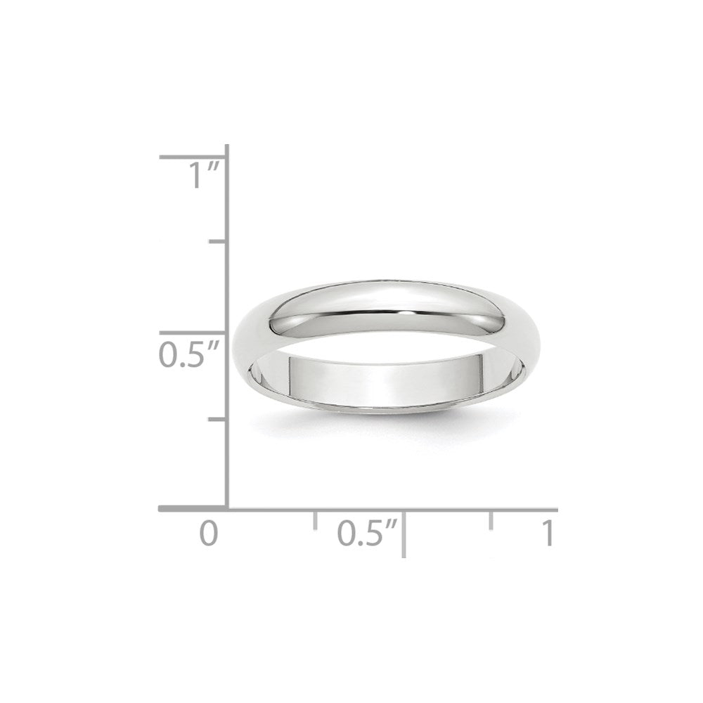 10k Weißgold 4 mm halbrunder Ehering