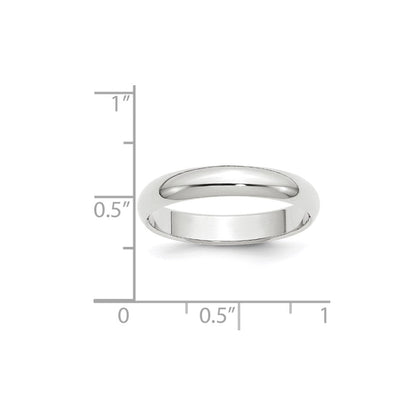 10k Weißgold 4 mm halbrunder Ehering