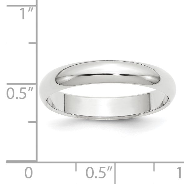 14k Weißgold 4 mm halbrunder Ehering