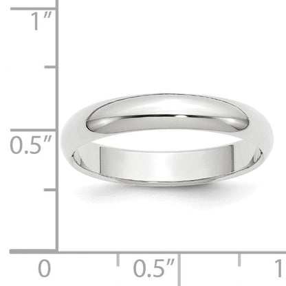 14k Weißgold 4 mm halbrunder Ehering