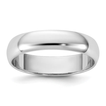 10K Weißgold 4,5mm Halbrund-Ring, Größe 6
