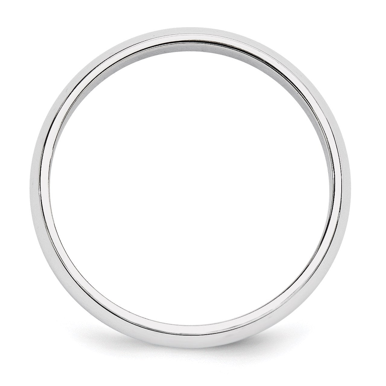 14K Weißgold 5 mm halbrunder Ehering