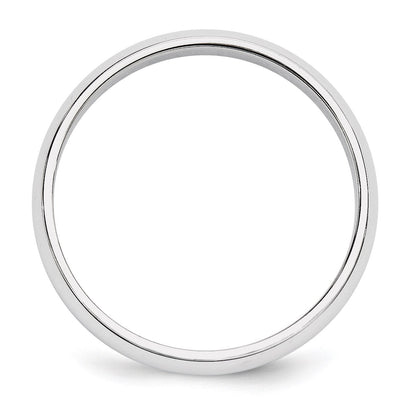 14K Weißgold 5 mm halbrunder Ehering