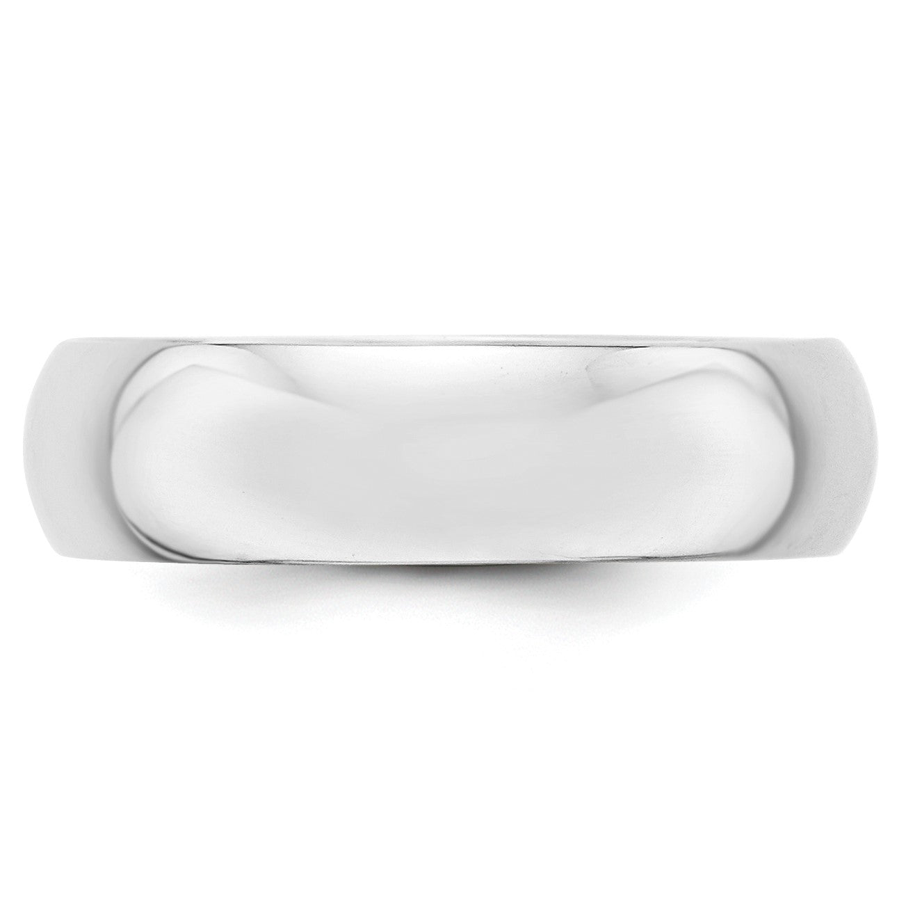 14K Weißgold 6 mm halbrunder Ehering