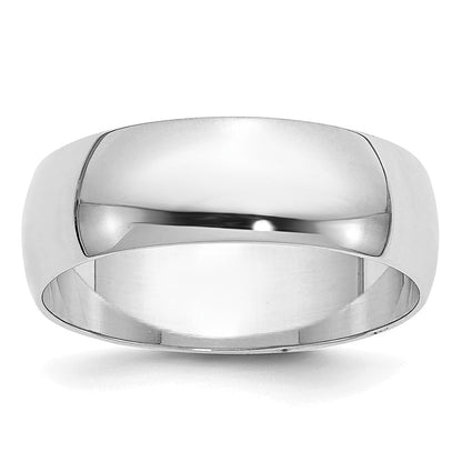 14K Weißgold 6 mm halbrunder Ehering