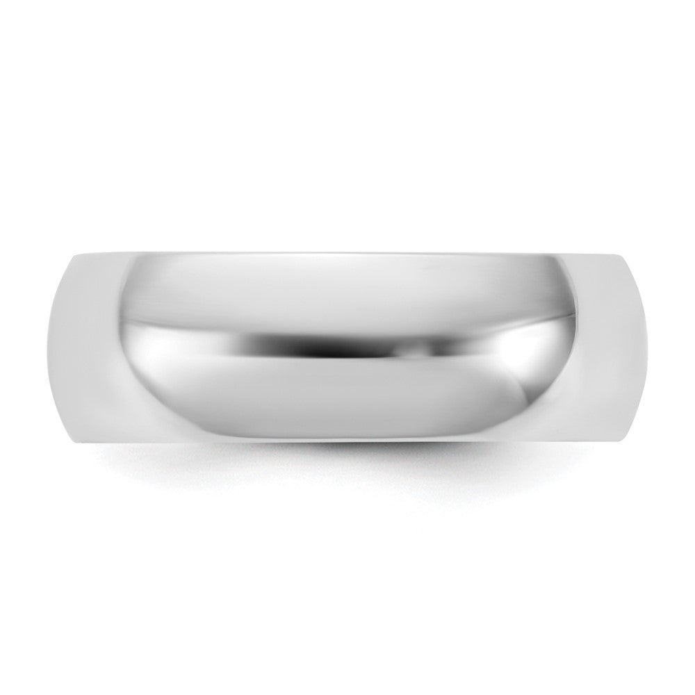 10K Weißgold Halbrund-Ring, 6,5 mm, Größe 4,5