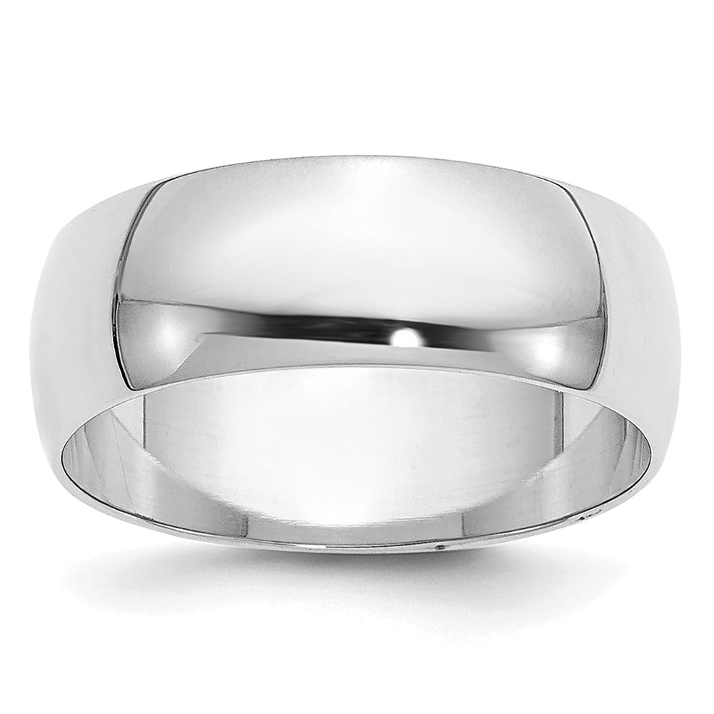 10K Weißgold Halbrund-Ring, 6,5 mm, Größe 4,5