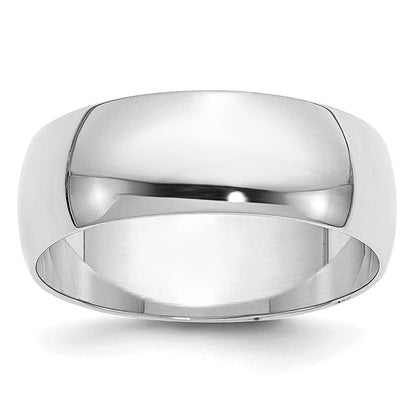 10K Weißgold 10Kw 6,5mm Halbrund-Ring, Größe 5,5