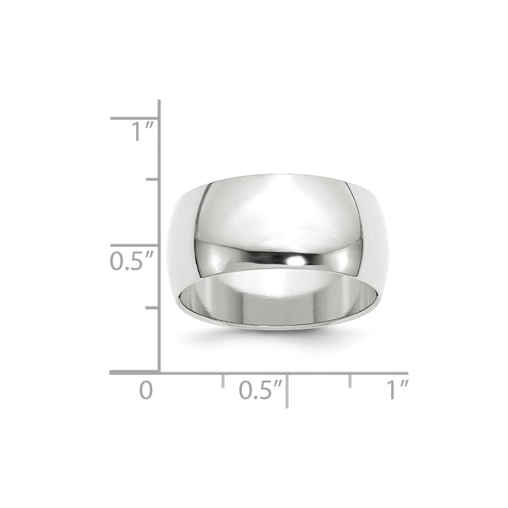 14k Weißgold 10 mm halbrunder Ehering