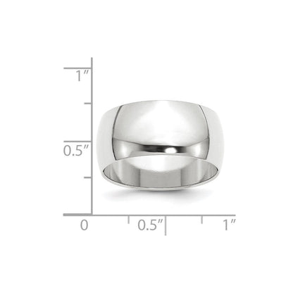 14k Weißgold 10 mm halbrunder Ehering
