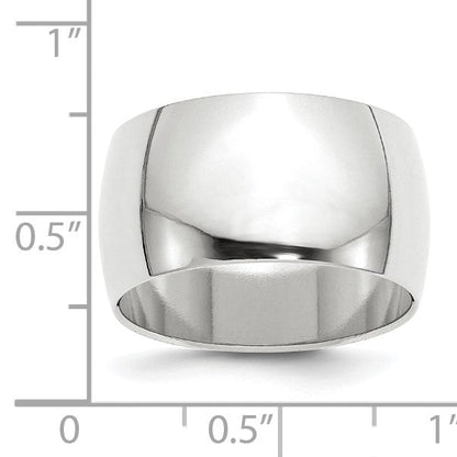10K Weißgold 12 mm halbrunder Ehering