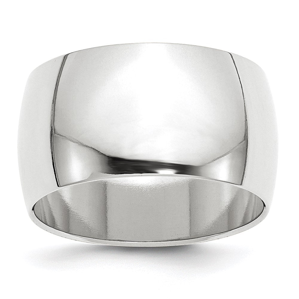 14K Weißgold 12 mm halbrund Ehering