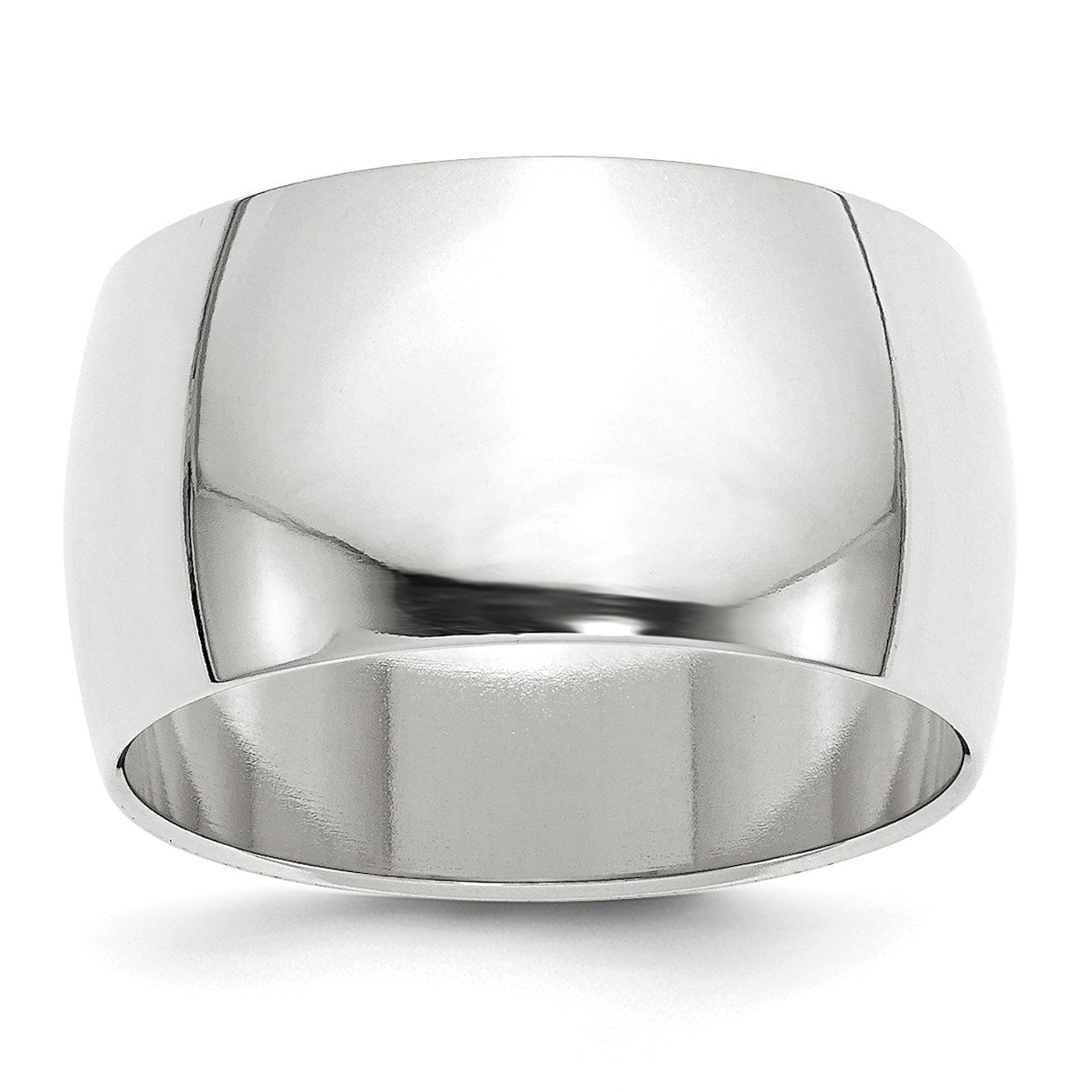 10K Weißgold 12 mm halbrunder Ehering