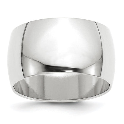 10K Weißgold 12 mm halbrunder Ehering