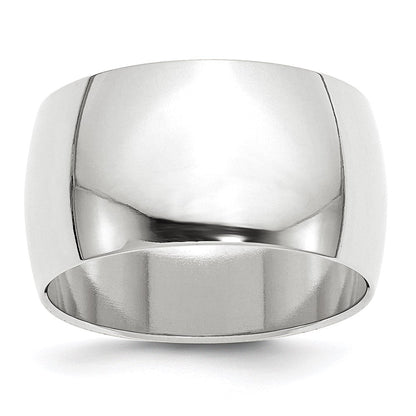 10K Weißgold 12 mm halbrunder Ehering