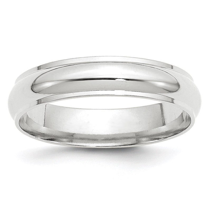 18K Weißgold 5mm Halb Rund mit Kante Ehering Ring