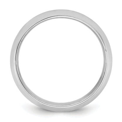 10K Weißgold 10Kw 7mm Halbrund-Ring mit Kante, Größe 6
