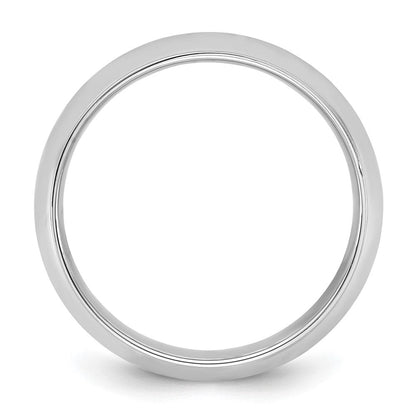 10K Weißgold 10Kw 7mm Halbrund-Ring mit Kante, Größe 11,5