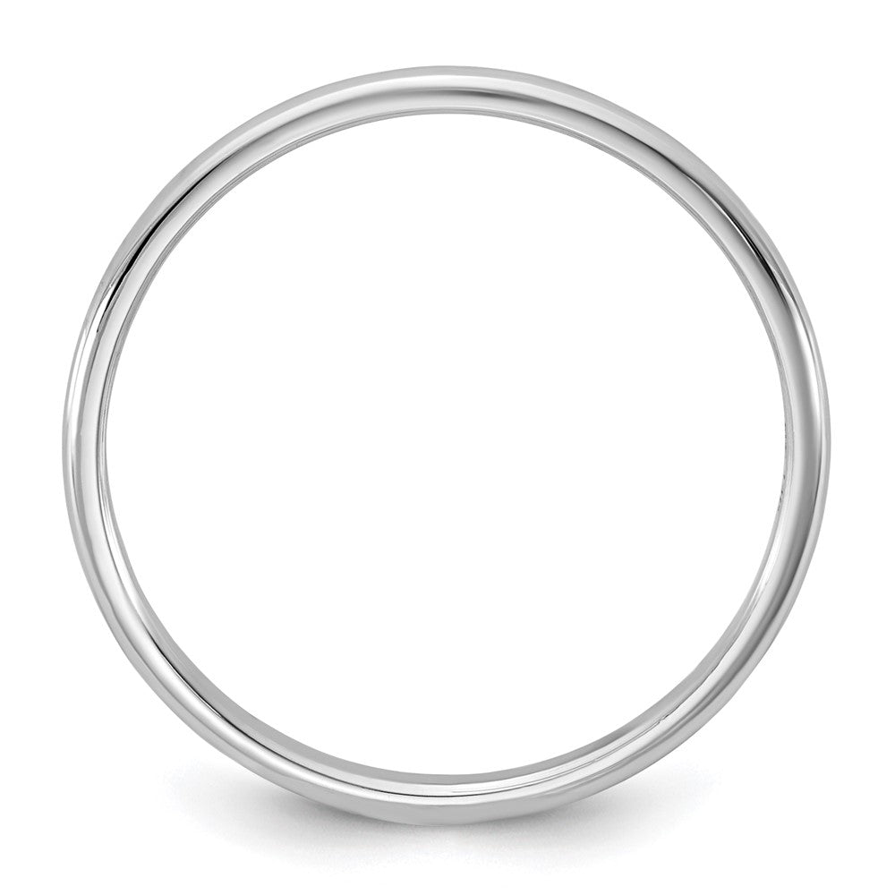 10K Weißgold 10Kw 1,5 mm leichter halbrunder Ring, Größe 10