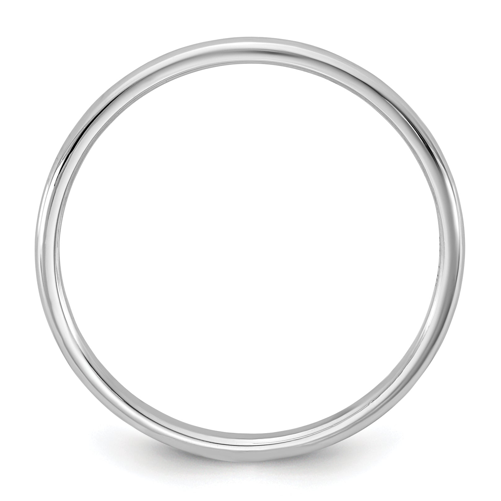 10K Weißgold 10Kw 1,5 mm leichter halbrunder Ring, Größe 10,5