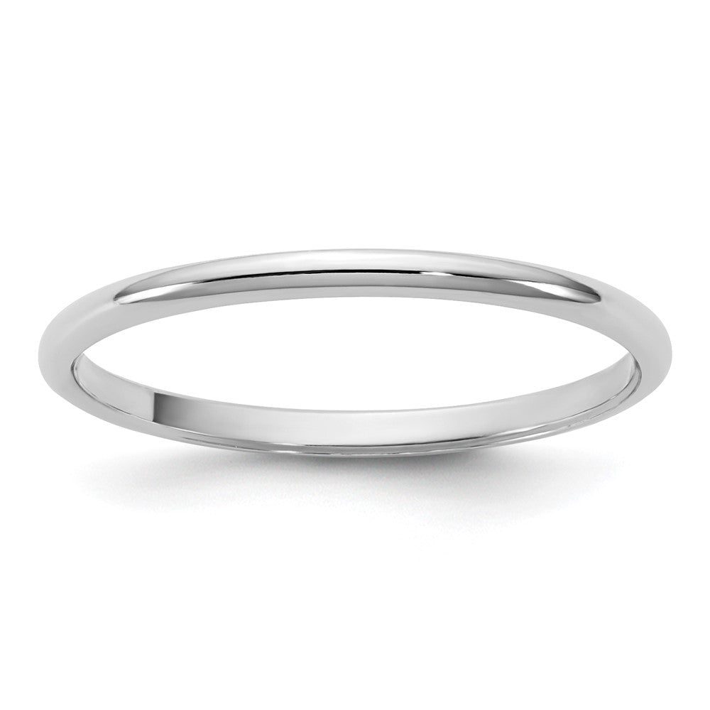 10K Weißgold 10Kw 1,5 mm leichter Halbrund-Ring, Größe 8,5
