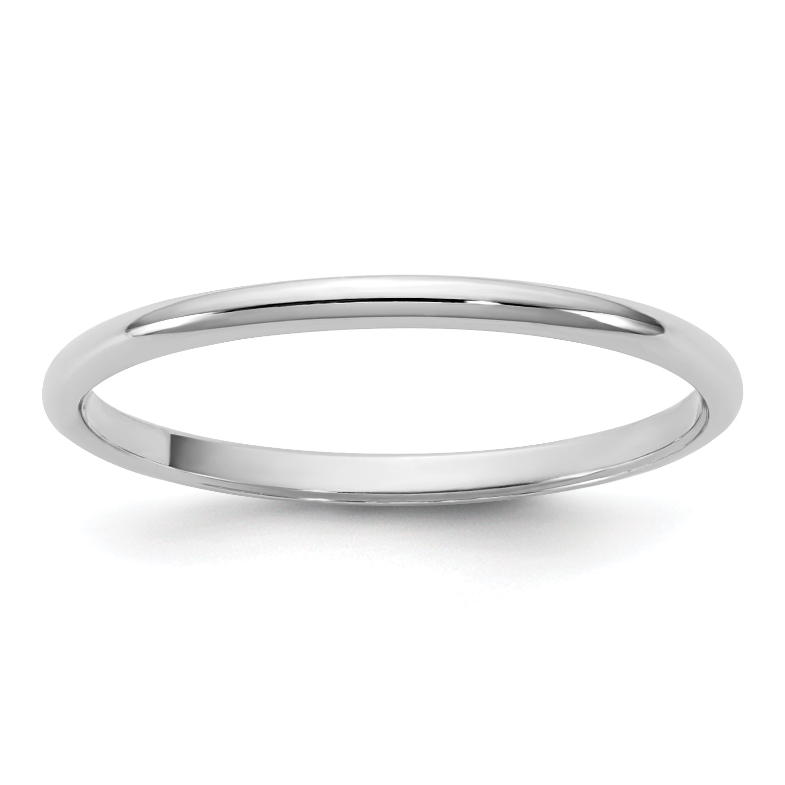 10K Weißgold 10Kw 1,5 mm Leichtgewicht Halbrund-Ring Größe 13