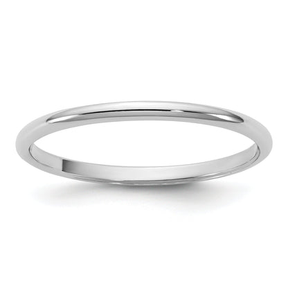 10K Weißgold 10Kw 1,5 mm Leichtgewicht Halbrund-Ring Größe 13