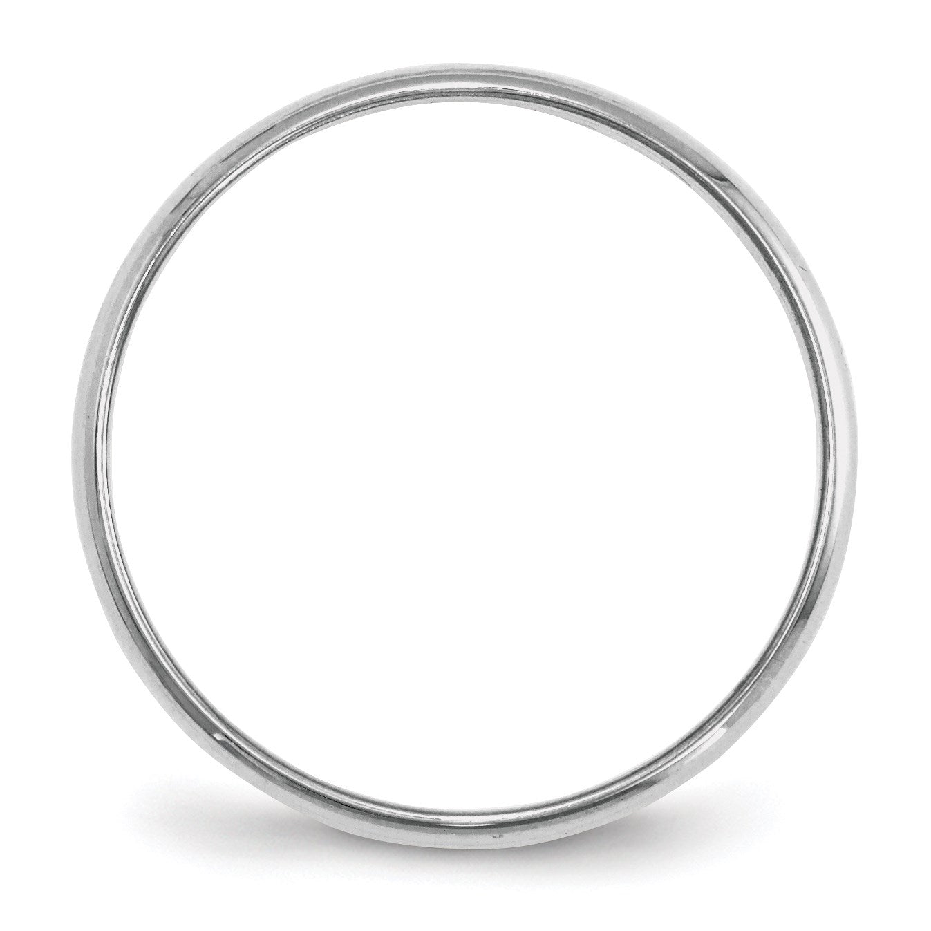 14K Weißgold 2 mm leichter halbrunder Ehering