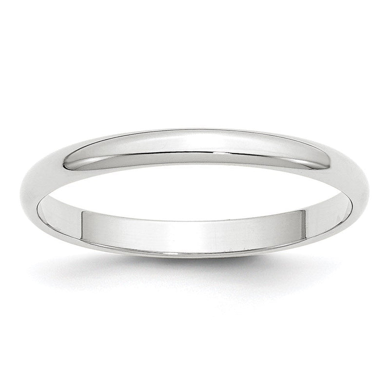 18K Weißgold 2.5mm Leicht Halb Rund Ehering Ring