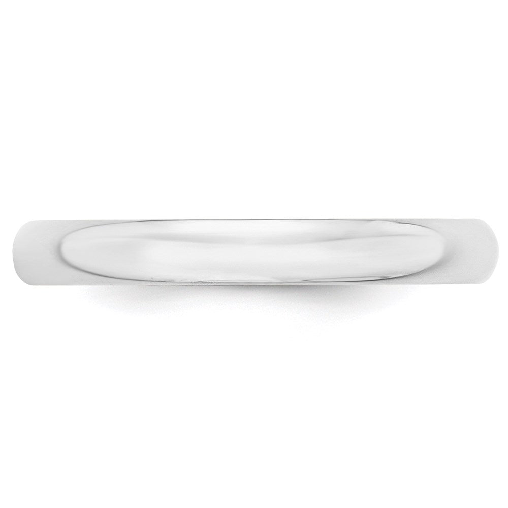 14K Weißgold 3 mm leichter halbrunder Ehering